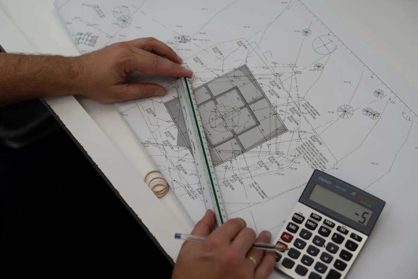 Estimator measuring drawings